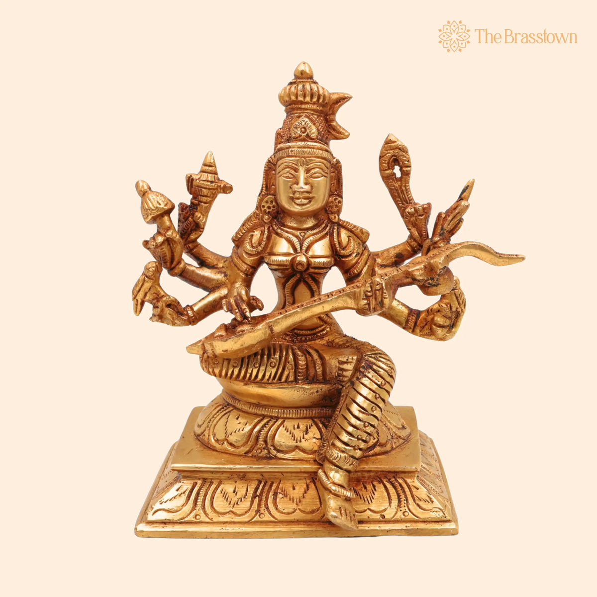 Brass Handcrafted Raja Matangi Devi Idol – Tantric Mahavidya Uchchhishta Chandalini Murti for Temple &amp; Home Décor 6 Inch 1