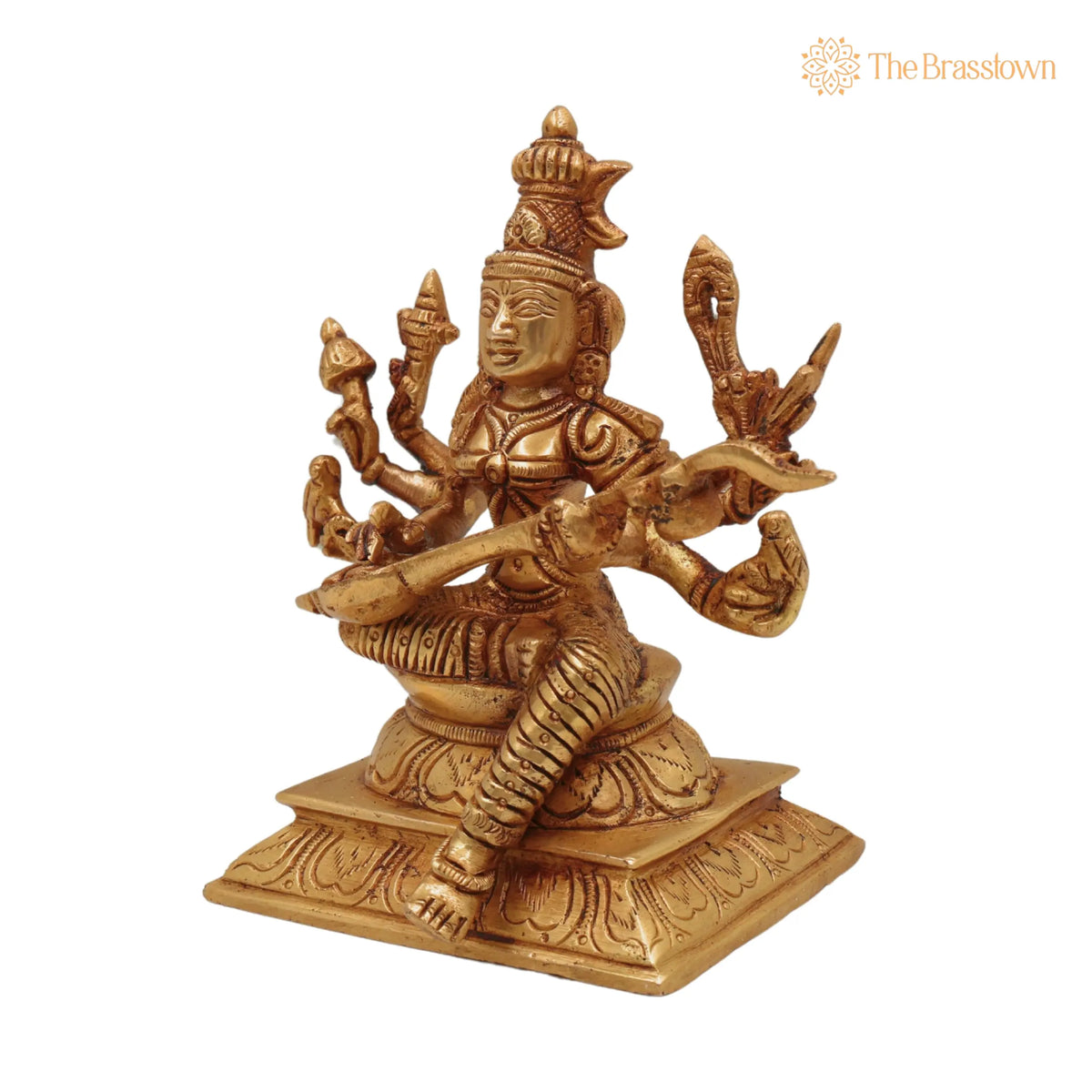 Brass Handcrafted Raja Matangi Devi Idol – Tantric Mahavidya Uchchhishta Chandalini Murti for Temple &amp; Home Décor 6 Inch 3