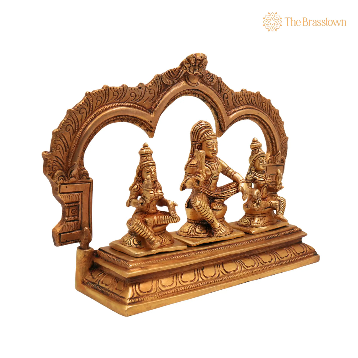 Brass Ayyanar Shasta Idol with Poorna &amp; Pushkala – Handcrafted Dharma Sastha Kuladeivam Gramadevata for Puja, Home Mandir &amp; Décor 7.5 Inch 2
