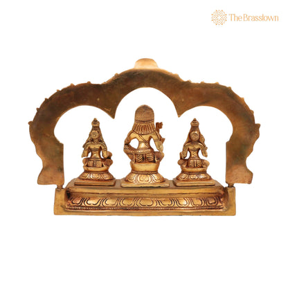 Brass Ayyanar Shasta Idol with Poorna &amp; Pushkala – Handcrafted Dharma Sastha Kuladeivam Gramadevata for Puja, Home Mandir &amp; Décor 7.5 Inch 4