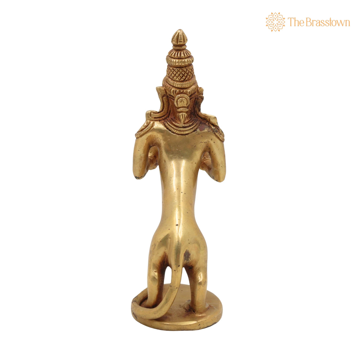Brass Yali Lamp – Handcrafted Lion Holding Vilakku, Peetal Pital Pittal Deepam, Traditional South Indian Pooja Deepa 8 Inch 4