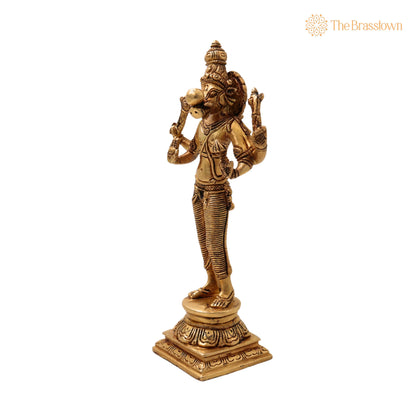 Brass Standing Varaha Swamy Idol Holding Prithvi (Bhu) – Handcrafted Traditional Murti for Puja, Home Mandir &amp; Décor 9 Inch 3