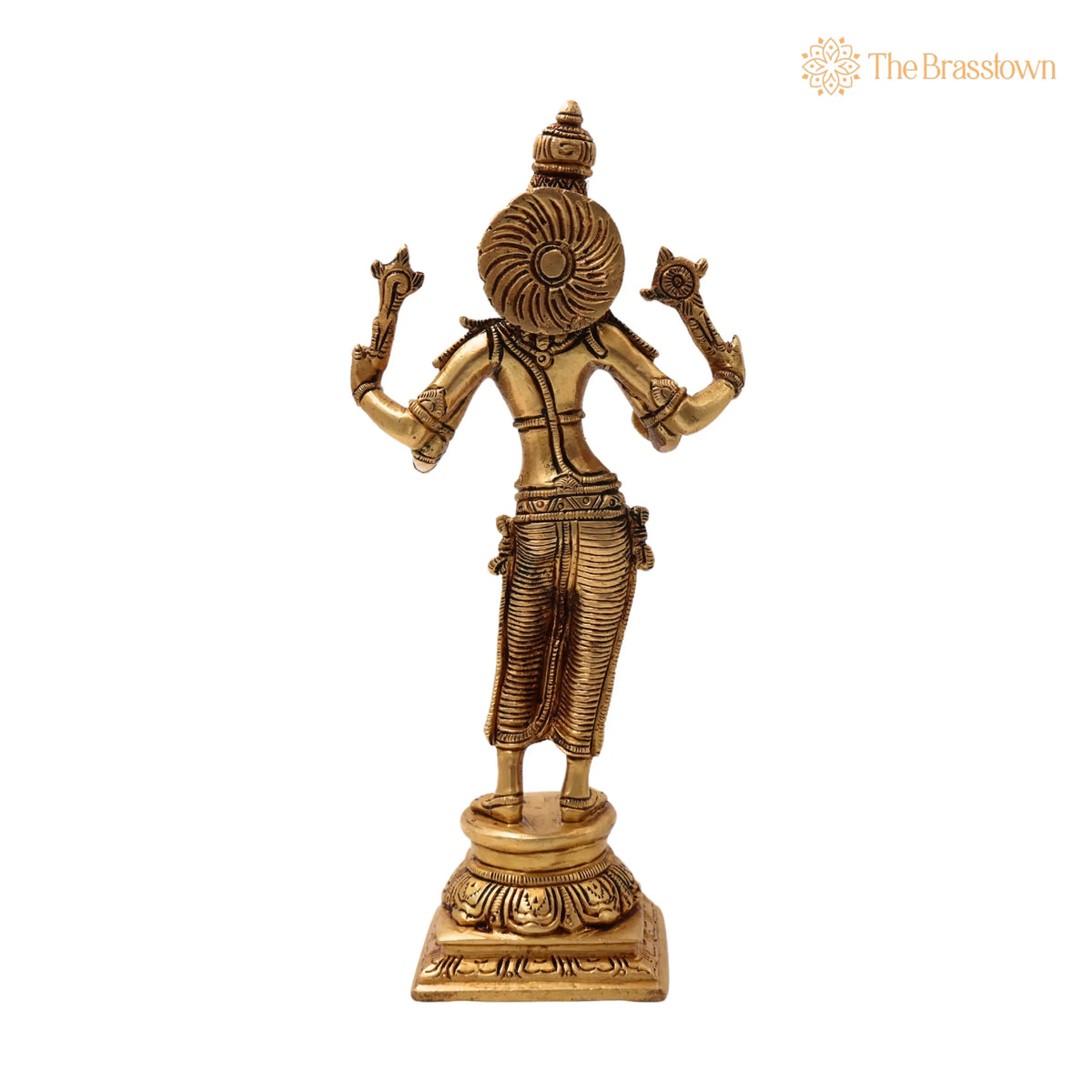 Brass Standing Varaha Swamy Idol Holding Prithvi (Bhu) – Handcrafted Traditional Murti for Puja, Home Mandir &amp; Décor 9 Inch 4