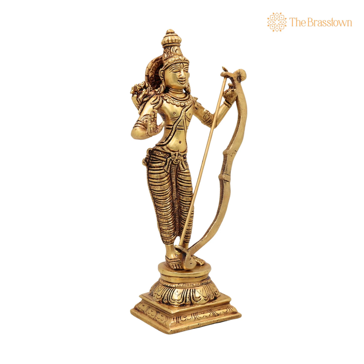 Brass Sri Ram Idol – Handcrafted Shree Rama Murti, Ramachandra Statue, Kodanda Ramar Vigraham for Puja, Home Mandir &amp; Décor 9 Inch 2