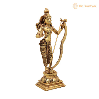 Brass Sri Ram Idol – Handcrafted Shree Rama Murti, Ramachandra Statue, Kodanda Ramar Vigraham for Puja, Home Mandir &amp; Décor 9 Inch 2
