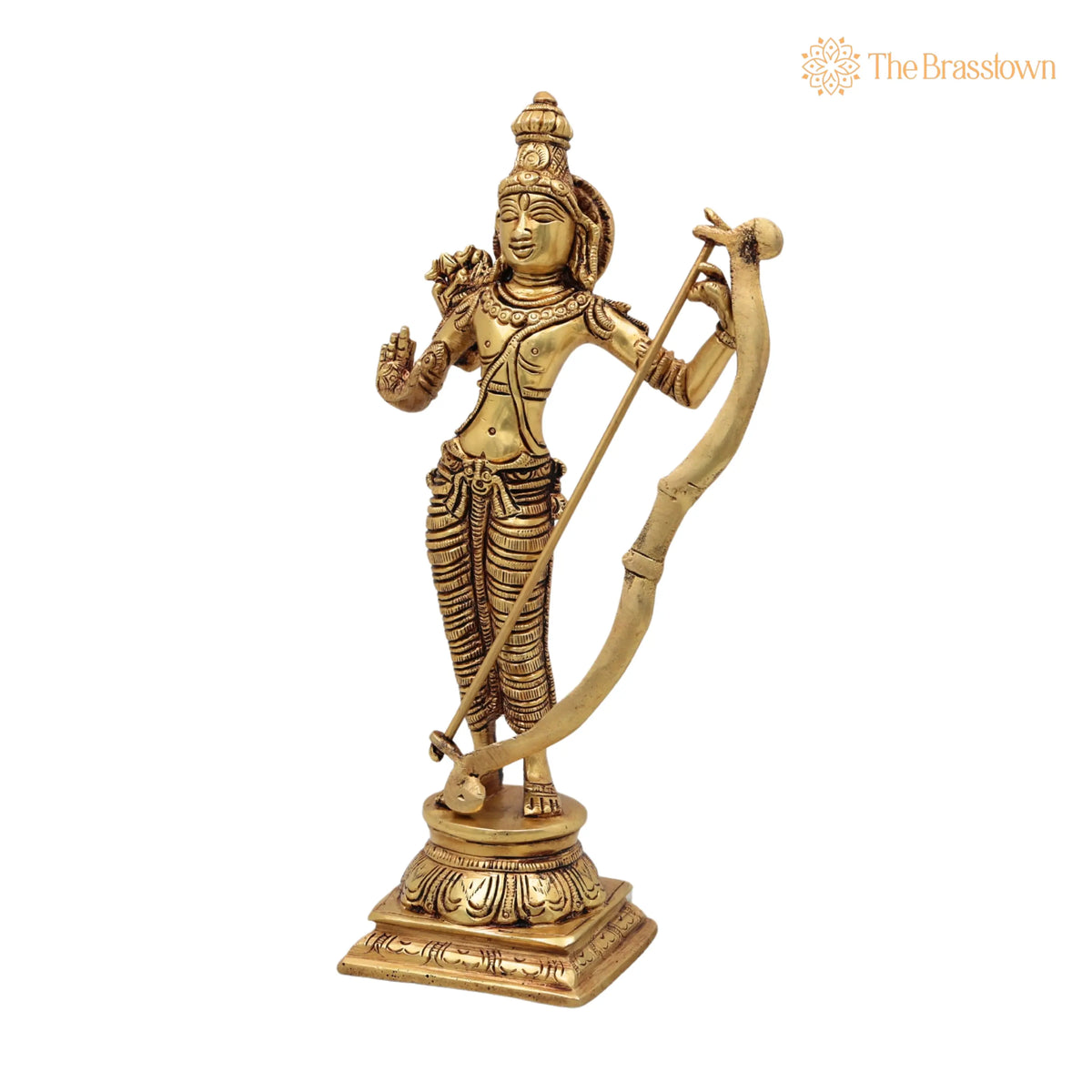 Brass Sri Ram Idol – Handcrafted Shree Rama Murti, Ramachandra Statue, Kodanda Ramar Vigraham for Puja, Home Mandir &amp; Décor 9 Inch 3