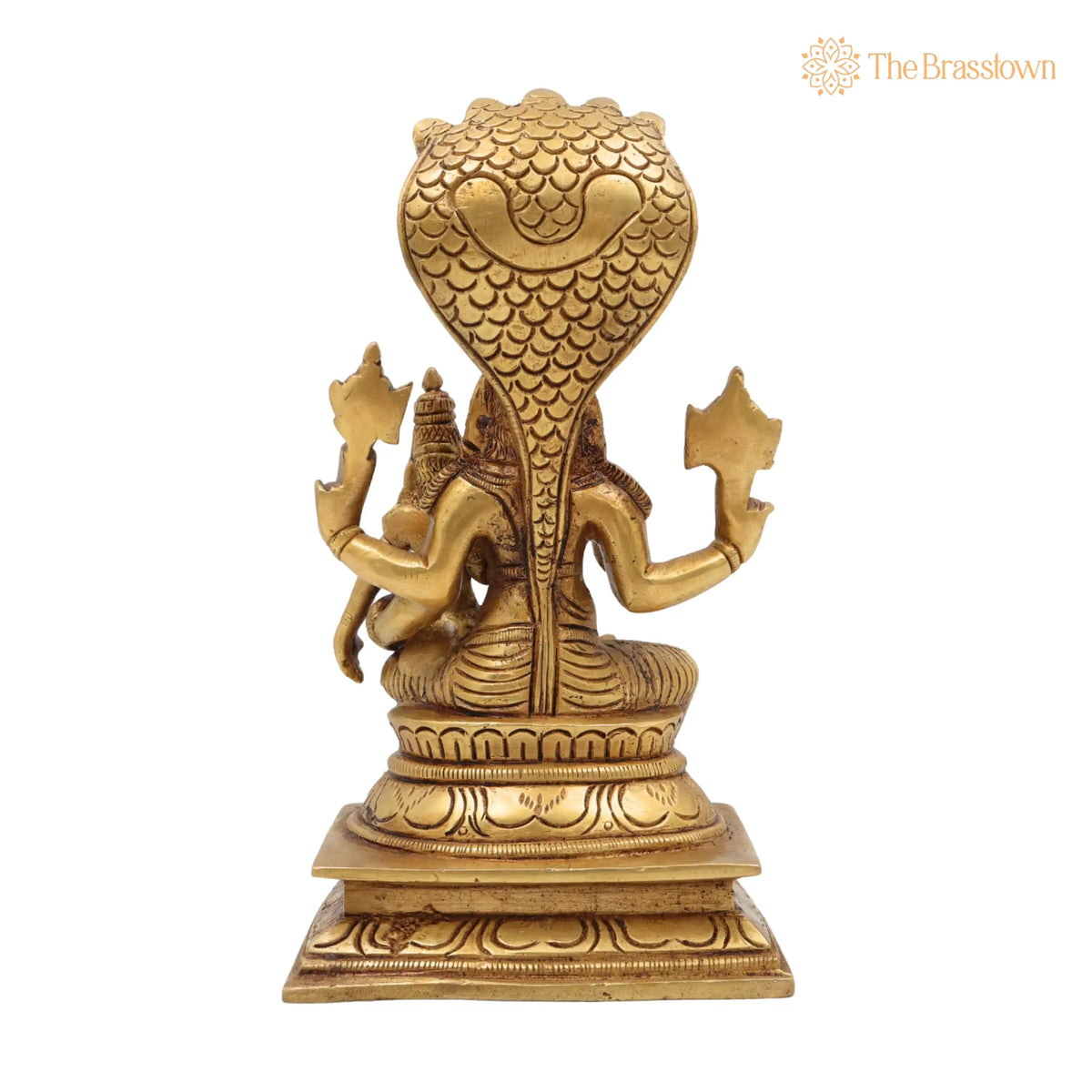 Brass Lakshmi Narasimha Swamy Idol – Handcrafted Yoga Narasimha Murti, Nrisimha Deva Statue, Ugra Narasimha Vigraham 7.5 Inch 4