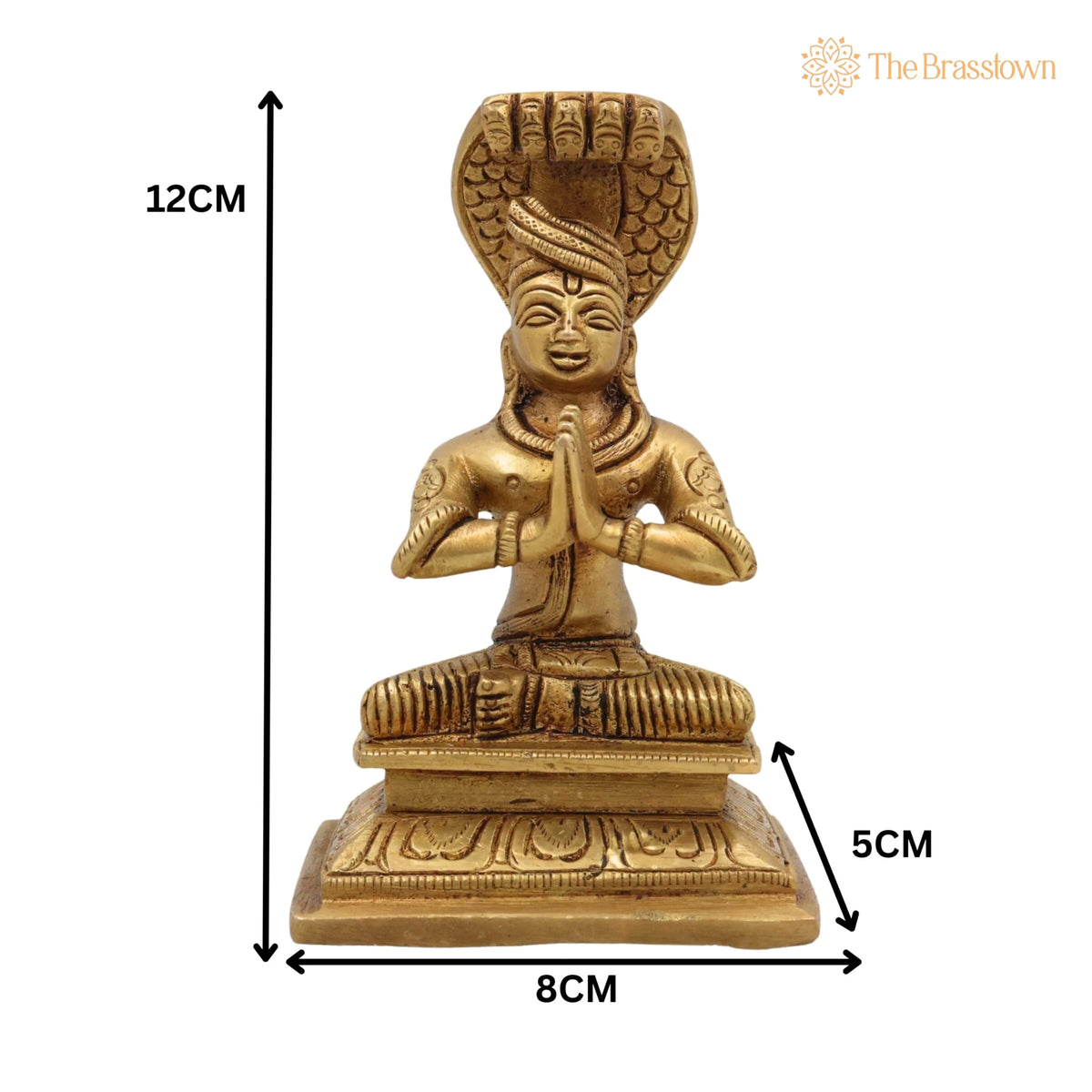 Brass Manavala Mamunigal Idol – Handcrafted Azhagiya Manavalan Varavaramuni Pital Moorthi Vigraham Statue for Pooja &amp; Home Décor 5 Inch 5