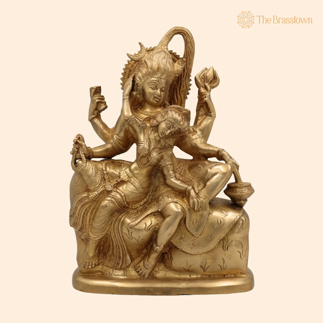 Brass Shiva And Parwati Idol – Handcrafted Shiv Parvati Brass Statue, Brass Shiva Parvati, Brass Shiv Parivar, Shivshankar Parvati, Murti 11 Inch 1