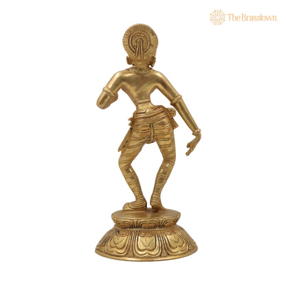 Brass Apsara Idol – Peetal Devangana Murti, Pital Urvashi Menaka Statue, Handcrafted Swargiya Sundari Nartaki Figurine 9.5 Inch 4