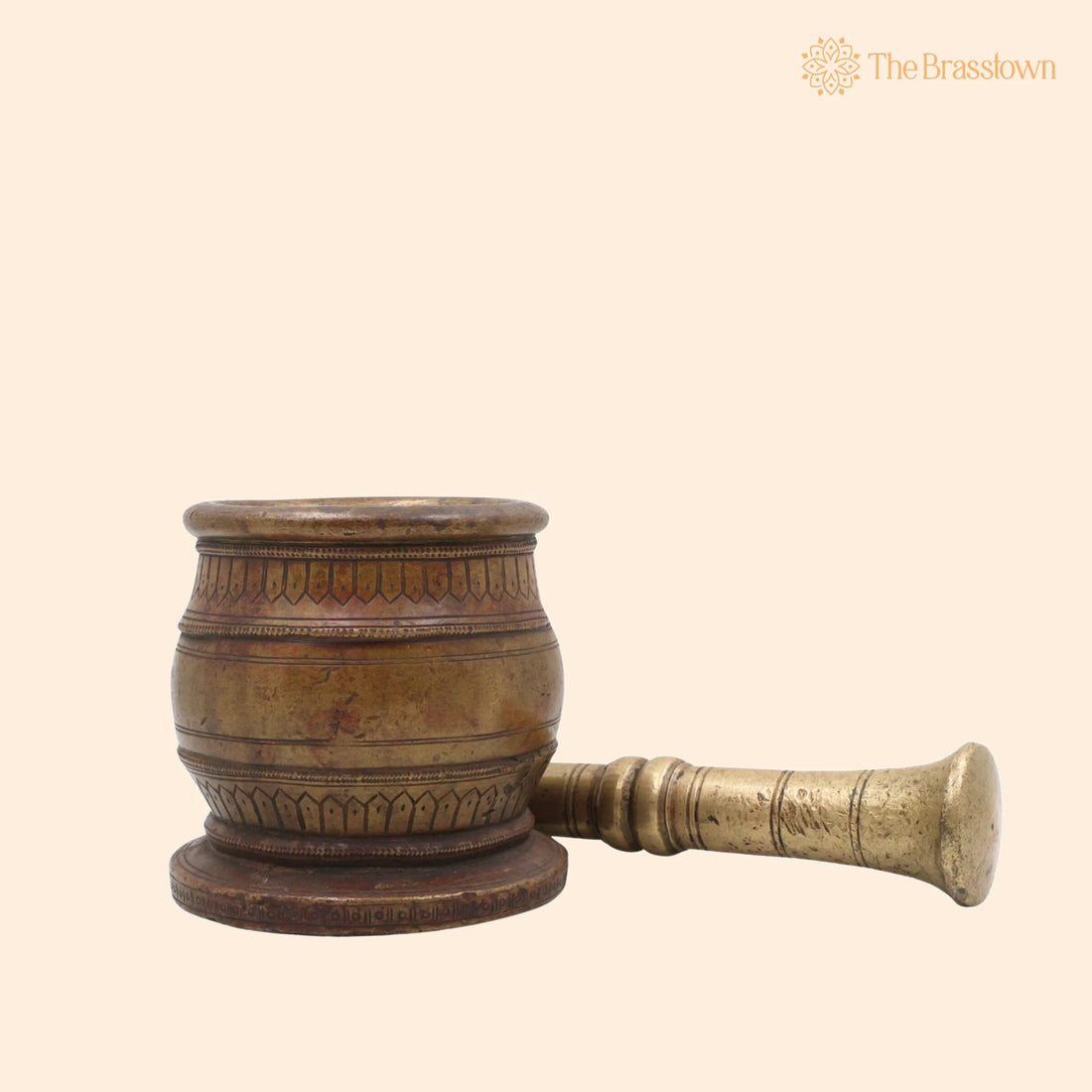 Brass Vintage Mortar Pestle – Handcrafted Okhal Aur Moosal for Home Décor &amp; Gifting 4.5 Inch 1