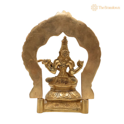 Brass Saraswati Idol – Handcrafted Vani Vagdevi Statue, Bharati Saraswati Mata Vigraha for Pooja &amp; Home Décor 7 Inch 4