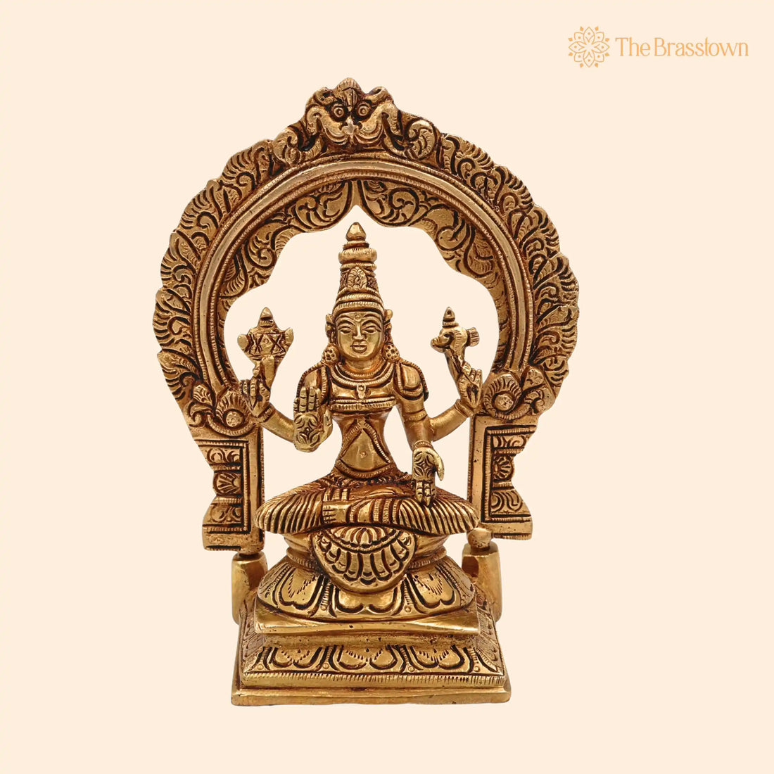 Brass Parvati Devi Idol – Handcrafted Mookambika Statue, Adi Shakti Murti for Pooja 7 Inch 1