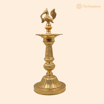 Brass Deepam – Handcrafted Pital Kuthu Vilakku Nilavilakku, Deepa, Temple Pooja Lamp 17 Inch 1