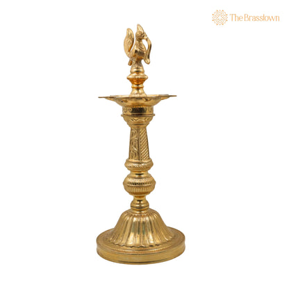 Brass Deepam – Handcrafted Pital Kuthu Vilakku Nilavilakku, Deepa, Temple Pooja Lamp 17 Inch 2