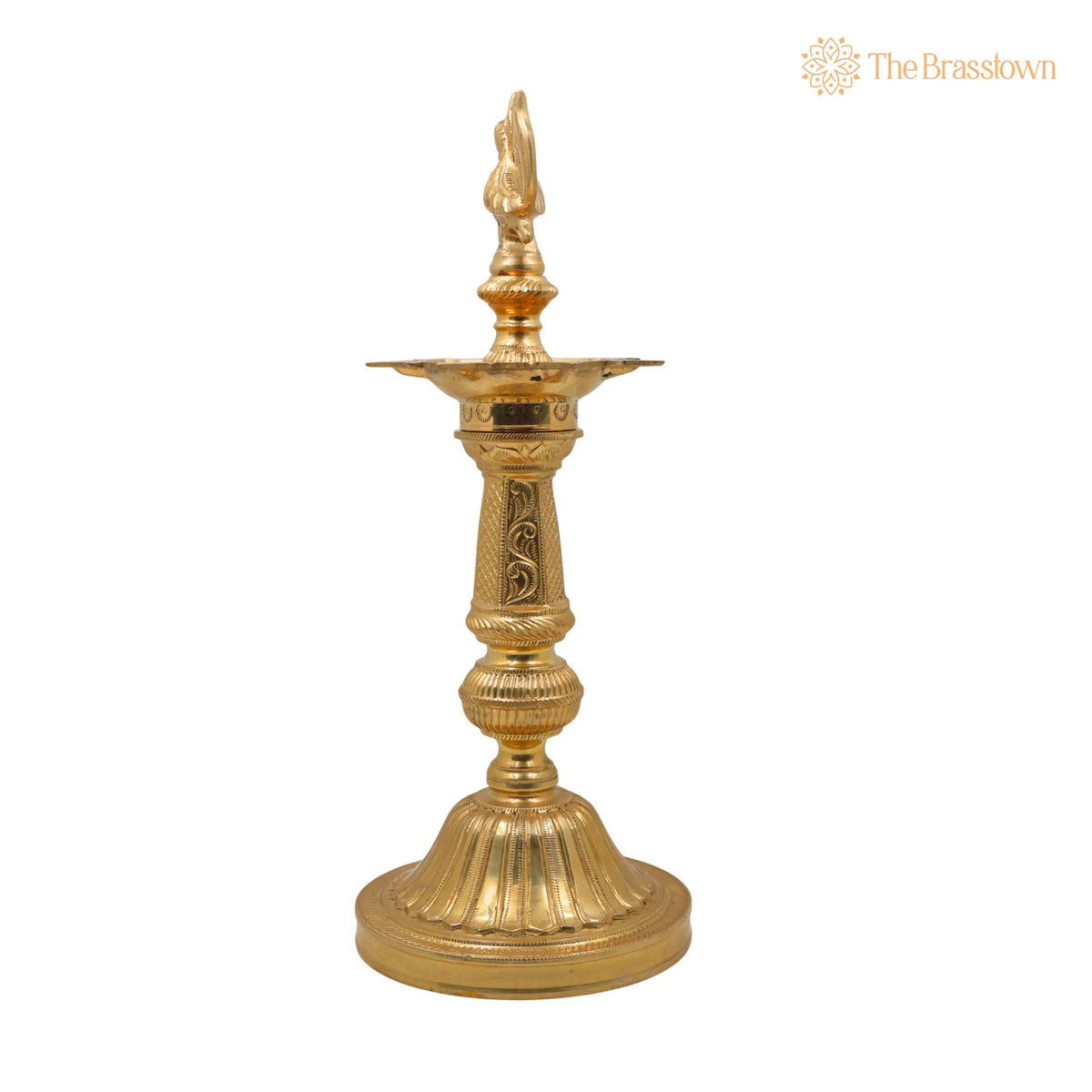 Brass Deepam – Handcrafted Pital Kuthu Vilakku Nilavilakku, Deepa, Temple Pooja Lamp 17 Inch 4