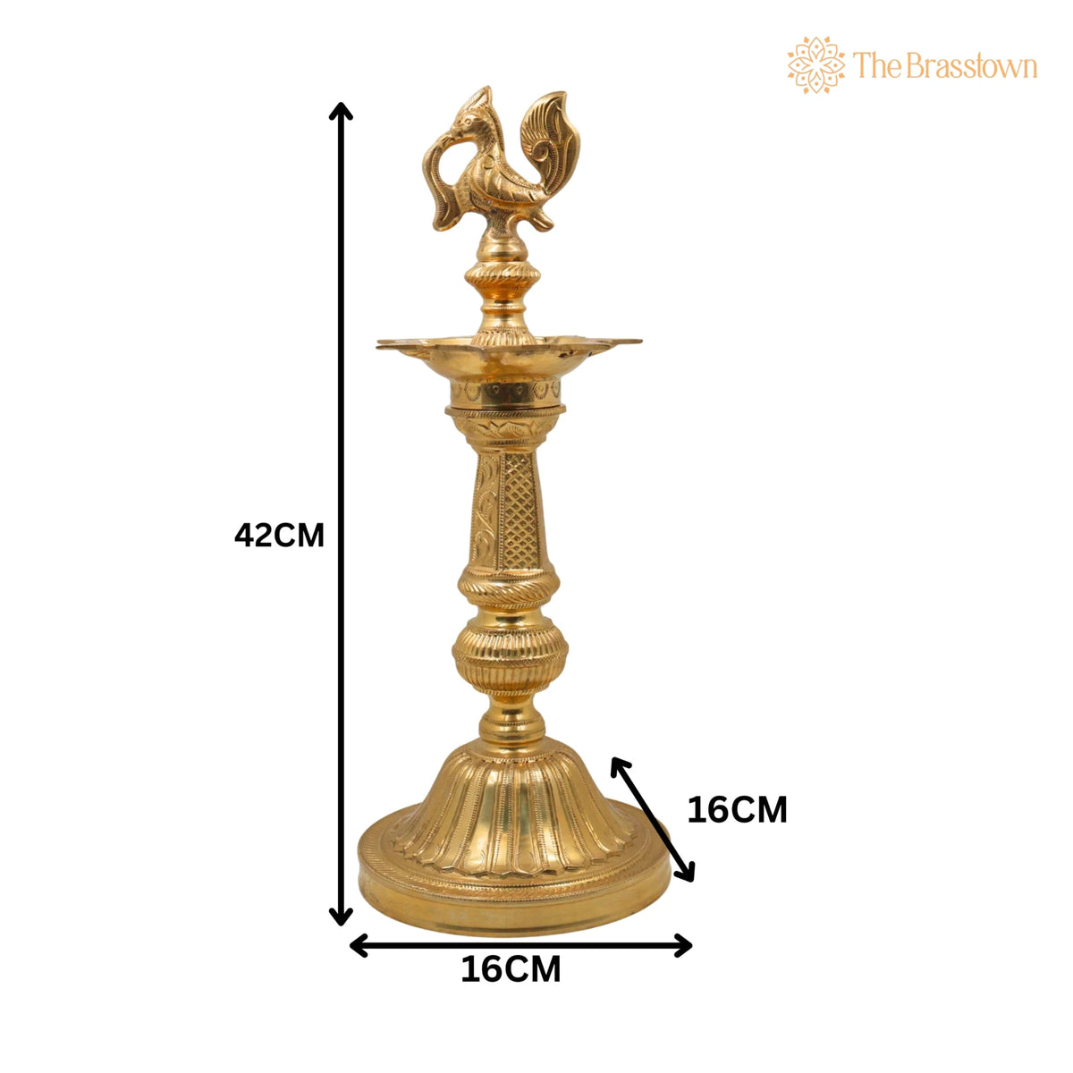 Brass Deepam – Handcrafted Pital Kuthu Vilakku Nilavilakku, Deepa, Temple Pooja Lamp 17 Inch 5