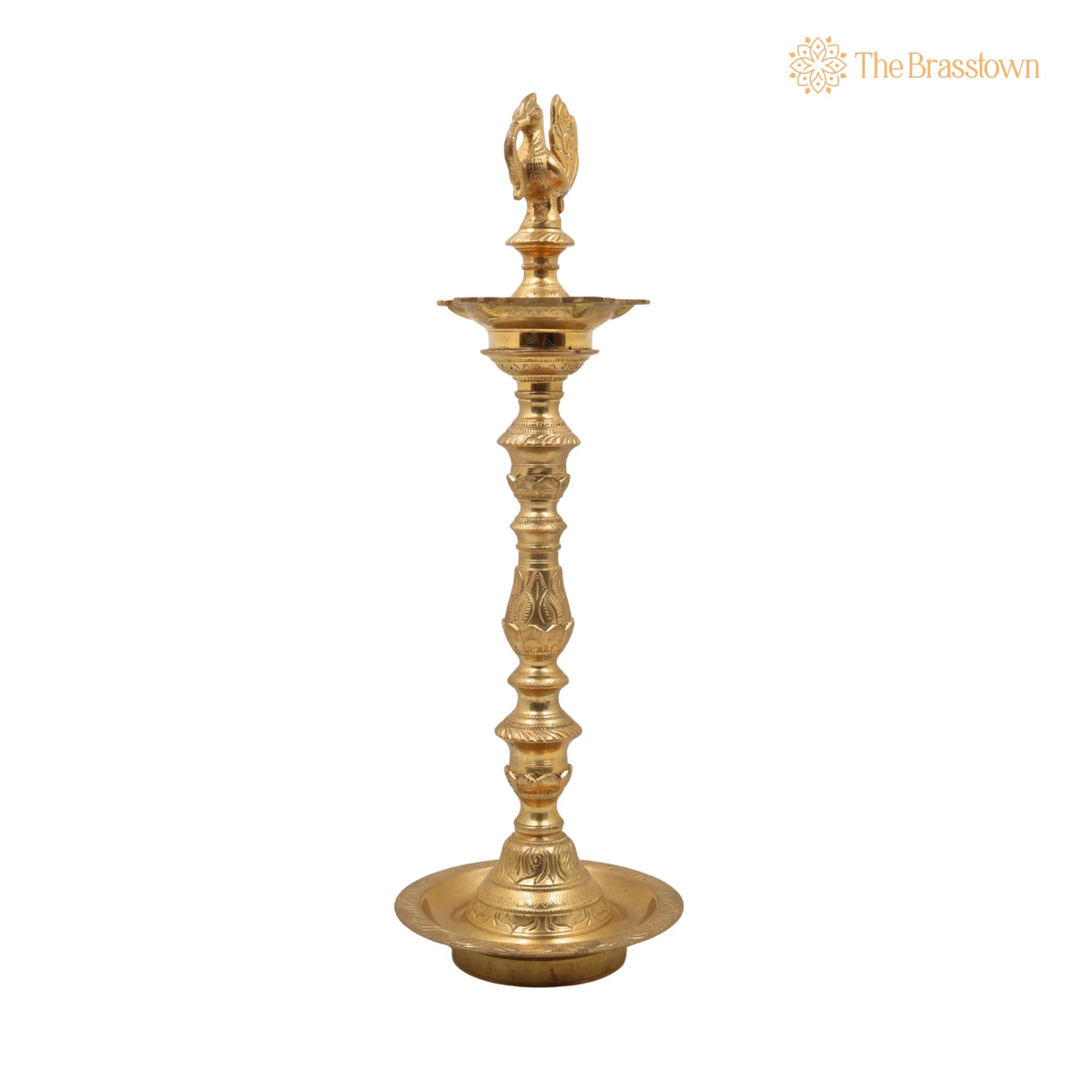 Brass Deepam – Handcrafted Nilavilakku Samai Lamp, Traditional Pital Diya Jyoti Deepa for Aarti, Puja &amp; Home Mandir Décor 17 Inch 3