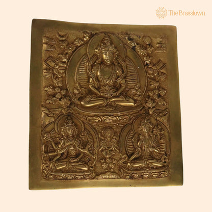 Brass Vasudhara Manjushri Wall Hanging – Handcrafted Manjushree Bodhisattva Idol for Home Temple Meditation &amp; Pooja Décor 7.5 Inch 1