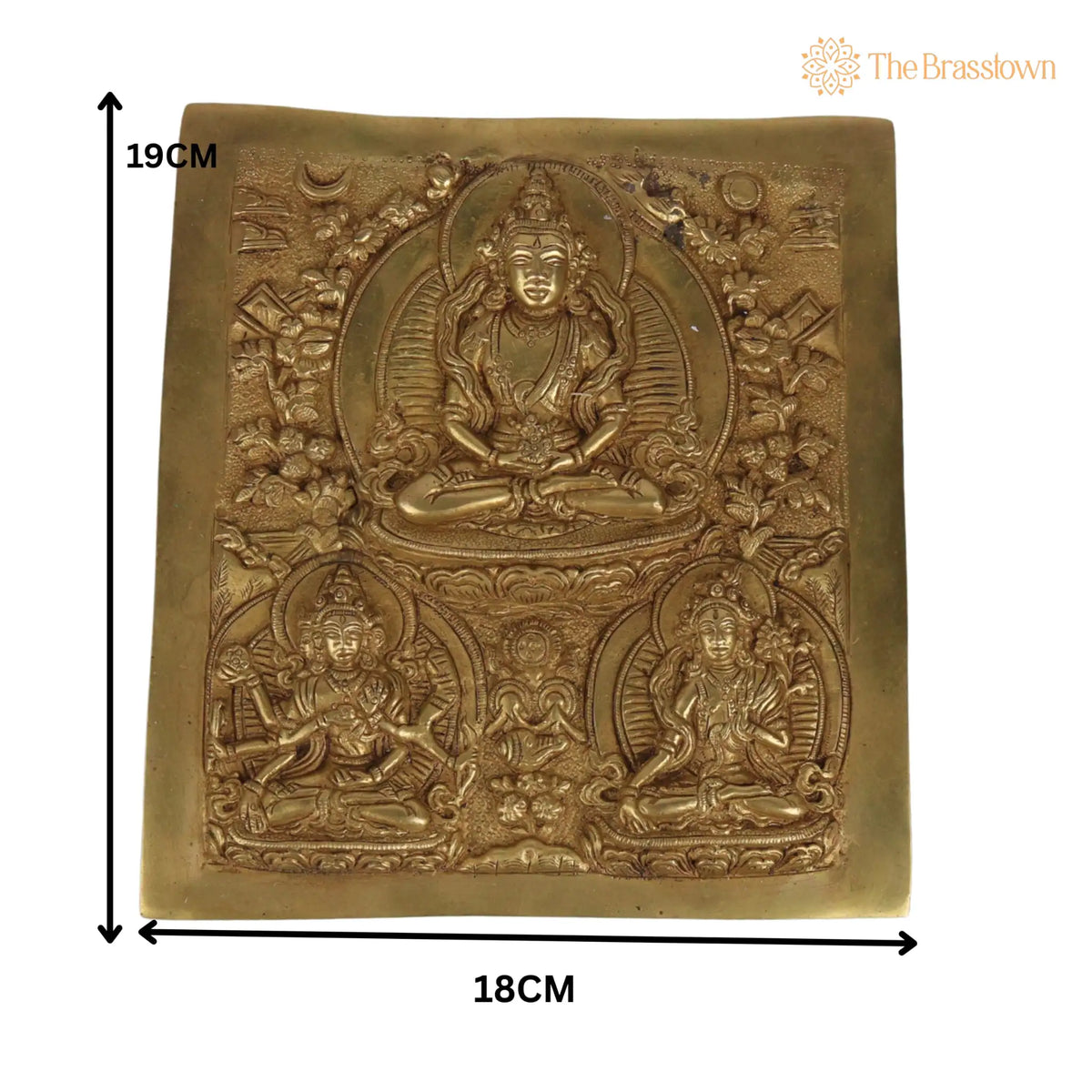 Brass Vasudhara Manjushri Wall Hanging – Handcrafted Manjushree Bodhisattva Idol for Home Temple Meditation &amp; Pooja Décor 7.5 Inch 3