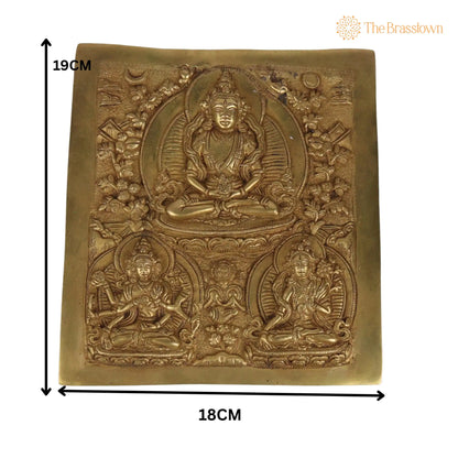 Brass Vasudhara Manjushri Wall Hanging – Handcrafted Manjushree Bodhisattva Idol for Home Temple Meditation &amp; Pooja Décor 7.5 Inch 3
