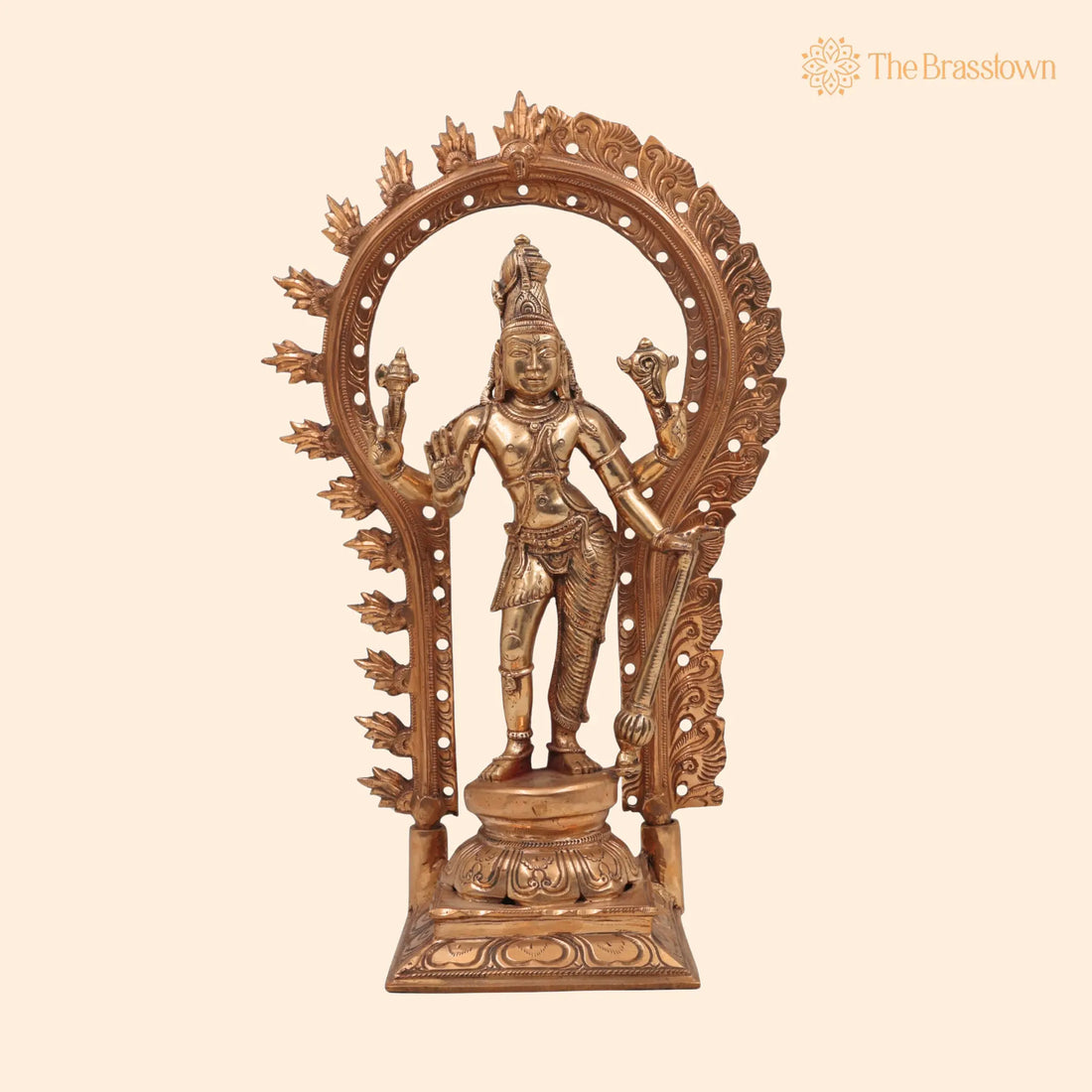 Handmade Bronze Harihara Idol – Lord Harihar Vigraha for Temple &amp; Home Pooja 15 Inch 1