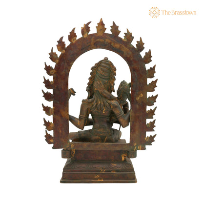 Handcrafted Bronze Shiva with Kartikeya Idol – Mahadev Panchaloha Murti, Chola Art Shiva Statue for Puja &amp; Home Décor, Bholenath 13 Inch 4