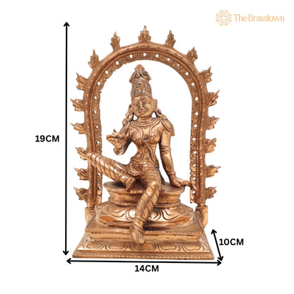 Handcrafted Panchaloha Bhoga Sakthi Devi Idol – Bronze Goddess Parvati, Bhogamatha Bhogeshwari Statue for Home Temple &amp; Vastu 7.5 Inch 5