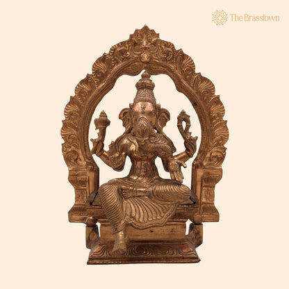 Bronze Vinayaki Idol – Handcrafted Female Ganesha Statue, Panchaloha Ganeshani Murti, Vighneshvari Yogini Sculpture for Puja &amp; Décor 8.5 Inch 1