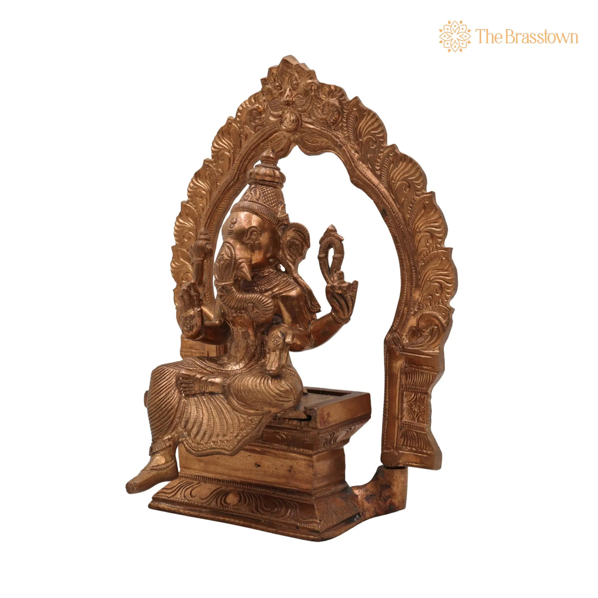Bronze Vinayaki Idol – Handcrafted Female Ganesha Statue, Panchaloha Ganeshani Murti, Vighneshvari Yogini Sculpture for Puja &amp; Décor 8.5 Inch 3