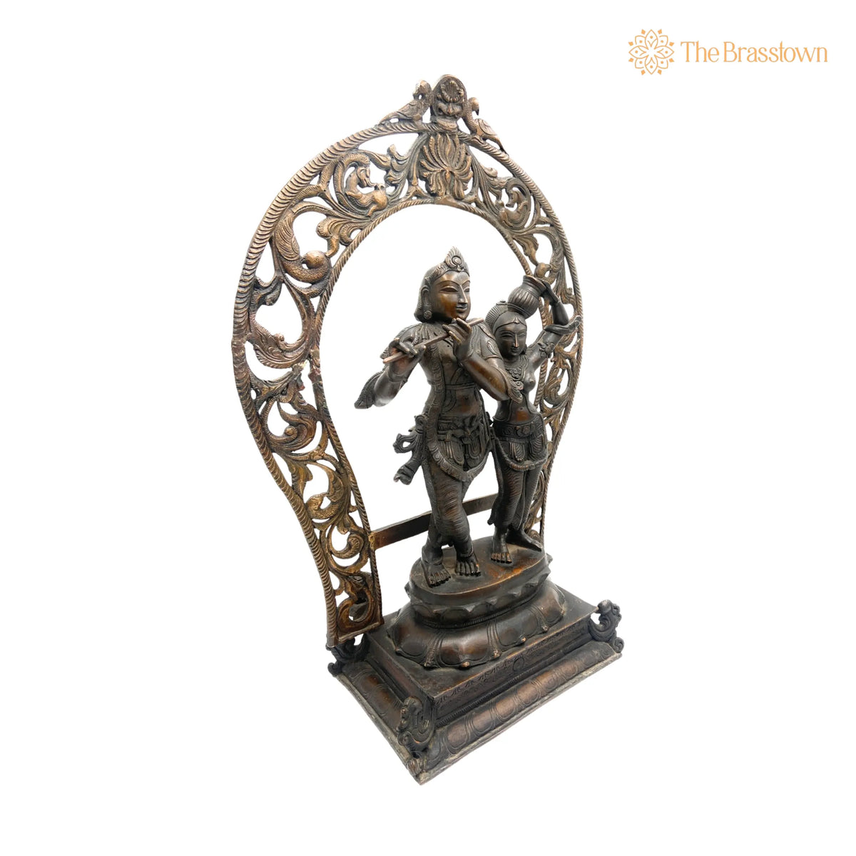 Panchaloha Radha Krishna Idol – Handmade Bronze Radhakrishna Murti for Pooja, Home Décor, Temple, Wedding Gifts 21.5 Inch 3