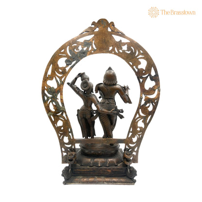 Panchaloha Radha Krishna Idol – Handmade Bronze Radhakrishna Murti for Pooja, Home Décor, Temple, Wedding Gifts 21.5 Inch 4