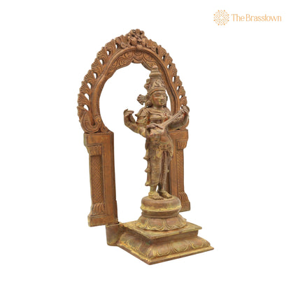 Handmade Bronze Saraswati Idol – Panchaloha Goddess Statue Sharada, Vani, Veena Pustak Dharini Murti for Home 11 Inch 2