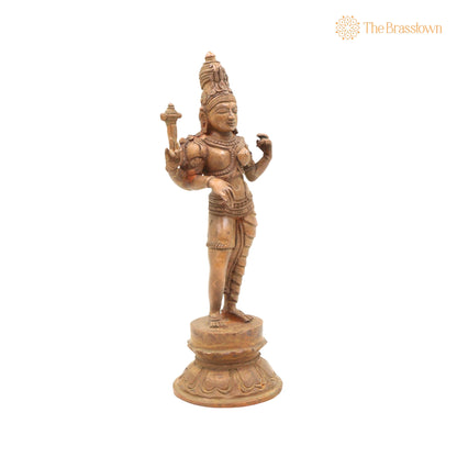Bronze Ardhanarishvara Idol – Handcrafted Ardhanari Shiva Parvati Murti, Panchaloha / Chola Art Statue for Temple &amp; Home Décor 9 Inch 2