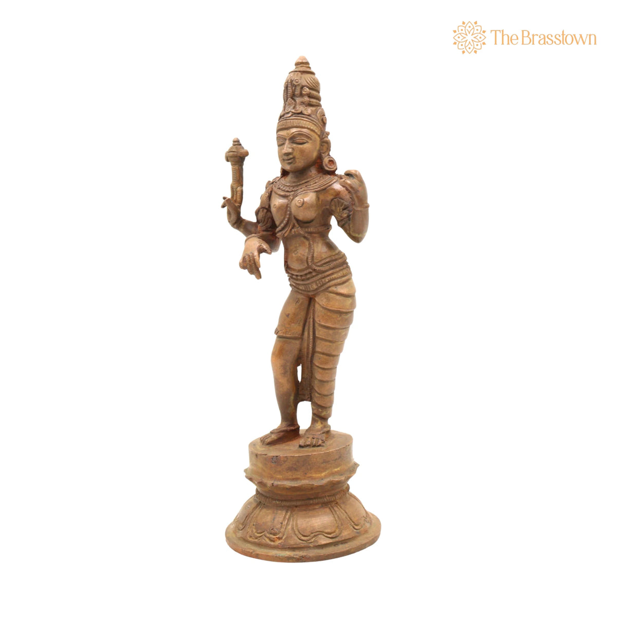 Bronze Ardhanarishvara Idol – Handcrafted Ardhanari Shiva Parvati Murti, Panchaloha / Chola Art Statue for Temple &amp; Home Décor 9 Inch 3
