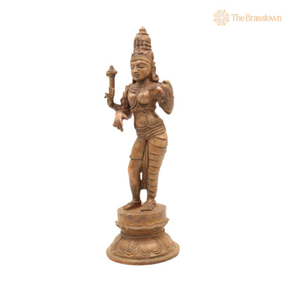 Bronze Ardhanarishvara Idol – Handcrafted Ardhanari Shiva Parvati Murti, Panchaloha / Chola Art Statue for Temple &amp; Home Décor 9 Inch 3
