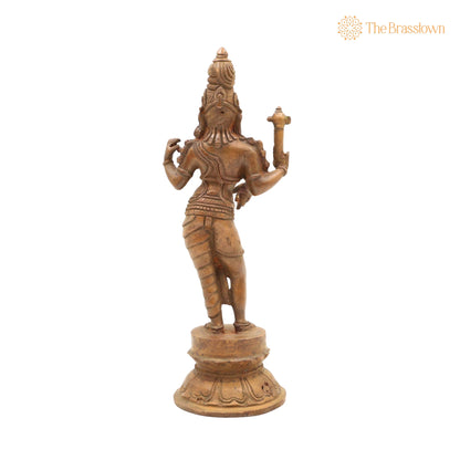 Bronze Ardhanarishvara Idol – Handcrafted Ardhanari Shiva Parvati Murti, Panchaloha / Chola Art Statue for Temple &amp; Home Décor 9 Inch 4