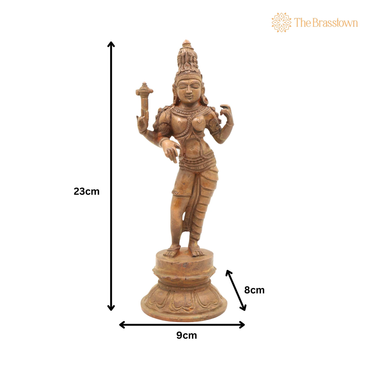 Bronze Ardhanarishvara Idol – Handcrafted Ardhanari Shiva Parvati Murti, Panchaloha / Chola Art Statue for Temple &amp; Home Décor 9 Inch 5