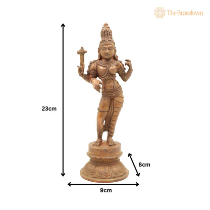 Bronze Ardhanarishvara Idol – Handcrafted Ardhanari Shiva Parvati Murti, Panchaloha / Chola Art Statue for Temple &amp; Home Décor 9 Inch 5