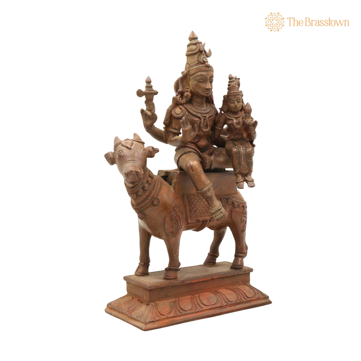 Handmade Panchaloha Bronze Shiva Parvati Idol – Chola Art Temple Sculpture, Shiva Shakti Figurine for Pooja &amp; Home Décor 9 Inch 2