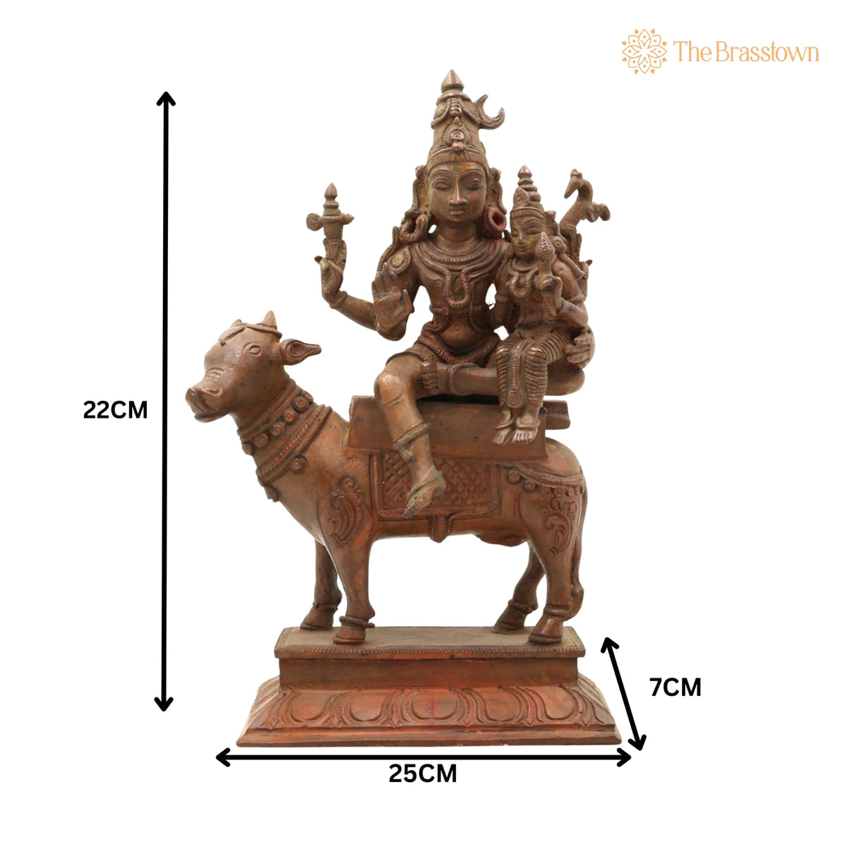 Handmade Panchaloha Bronze Shiva Parvati Idol – Chola Art Temple Sculpture, Shiva Shakti Figurine for Pooja &amp; Home Décor 9 Inch 5