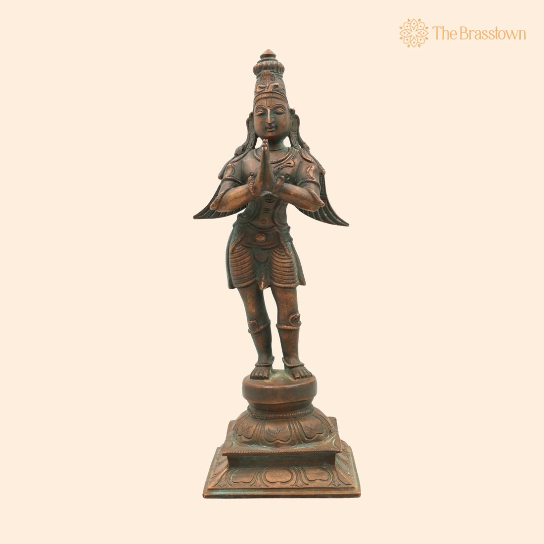 Handcrafted Panchaloha Garuda Vahana Idol – Bronze Suparna Vainateya Vishnu Vahana Murti for Puja, Home Mandir &amp; Décor 10 Inch 1