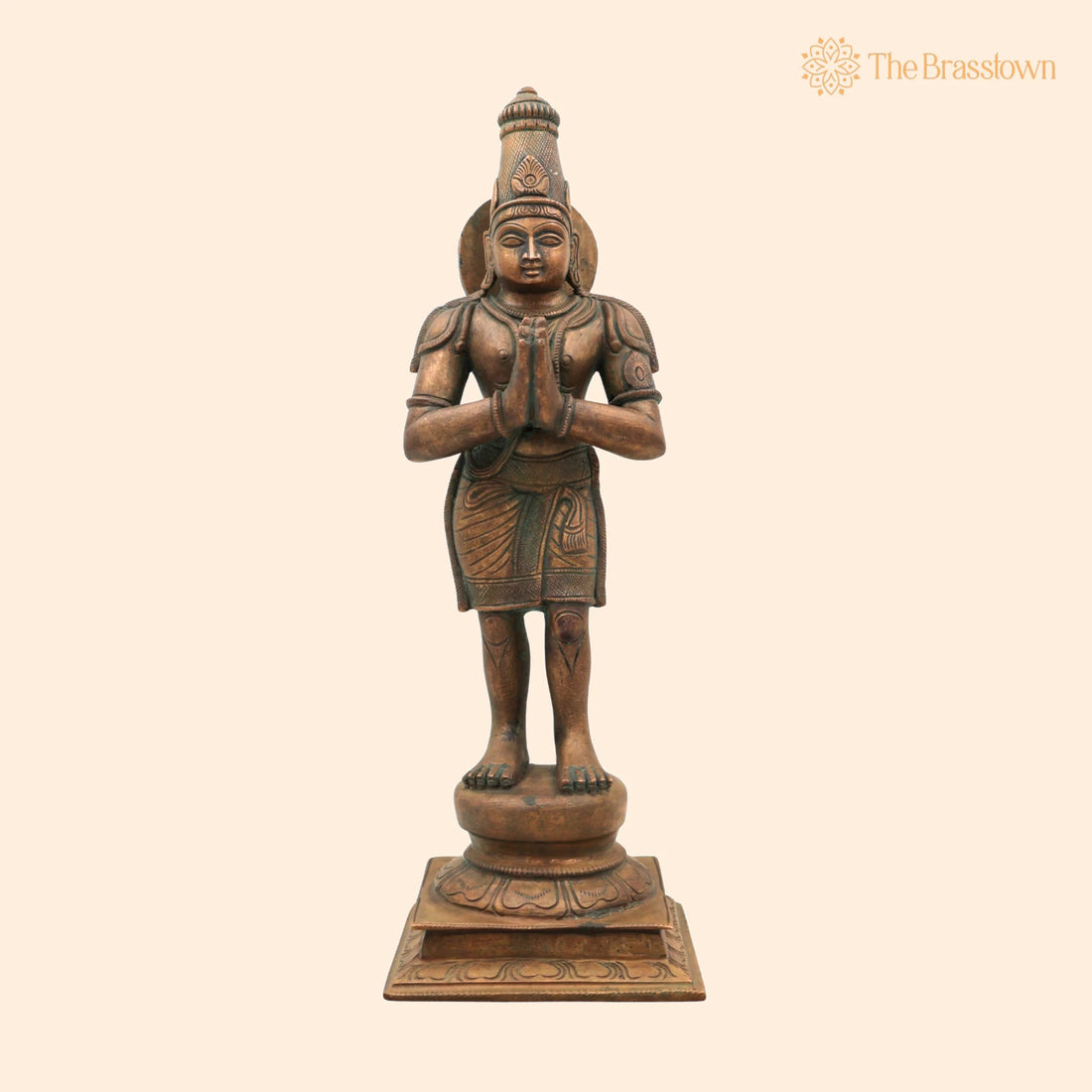 Handcrafted Bronze Sundaram Idol – Panchaloha Sundaresha Sundareswaran Sundara Sundaramoorthy Murti for Puja, Home Mandir &amp; Décor 14 Inch 1