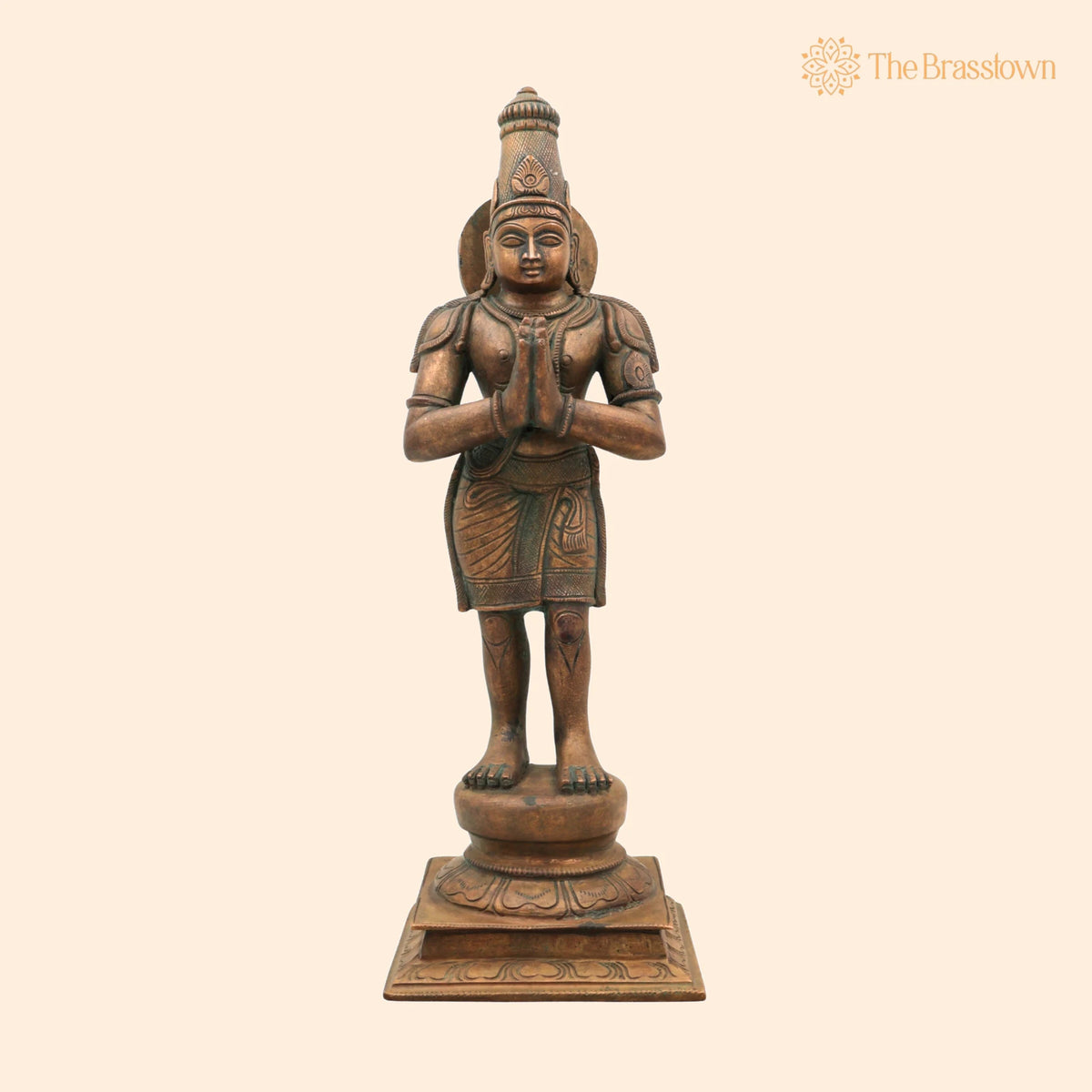 Handcrafted Bronze Sundaram Idol – Panchaloha Sundaresha Sundareswaran Sundara Sundaramoorthy Murti for Puja, Home Mandir &amp; Décor 14 Inch 1