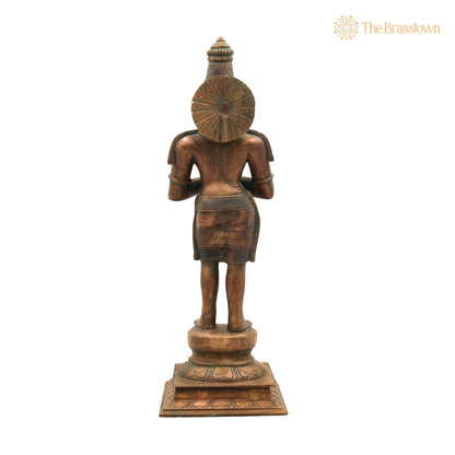 Handcrafted Bronze Sundaram Idol – Panchaloha Sundaresha Sundareswaran Sundara Sundaramoorthy Murti for Puja, Home Mandir &amp; Décor 14 Inch 4