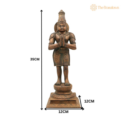 Handcrafted Bronze Sundaram Idol – Panchaloha Sundaresha Sundareswaran Sundara Sundaramoorthy Murti for Puja, Home Mandir &amp; Décor 14 Inch 5