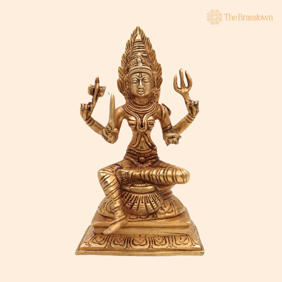 Brass Goddess Mariamman Idol – Mariamma Murti, Mari Amman Statue, Handcrafted Peetal Mariamman for Home Décor, Pooja &amp; Gifts 6 Inch 1