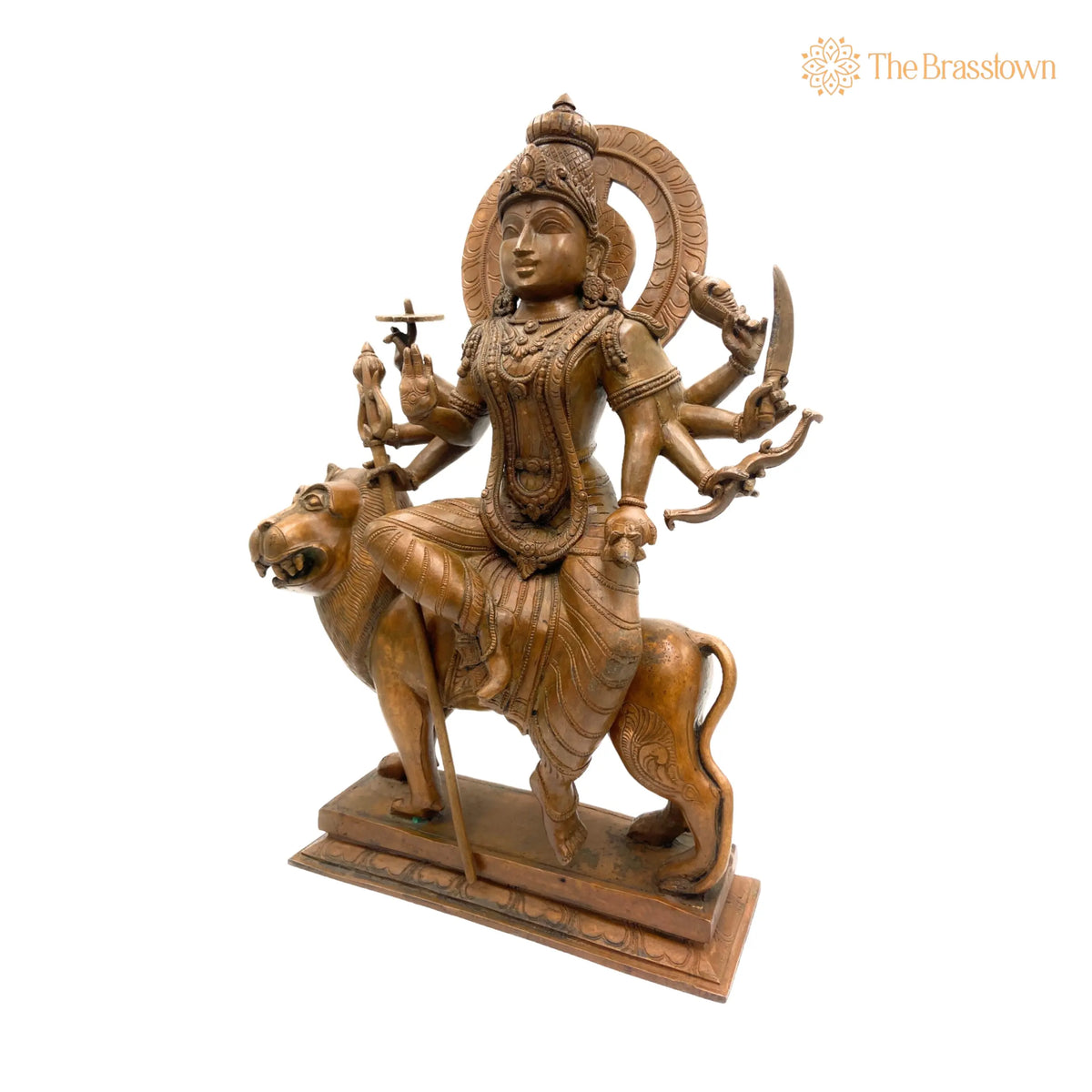 Bronze Durga Idol – Panchaloha Maa Durga Murti, Navadurga Statue, Handmade Chola Art Goddess Durga for Pooja &amp; Temple Décor 19 Inch 2