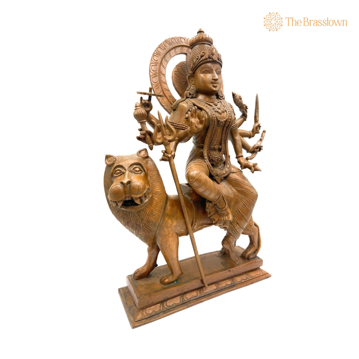 Bronze Durga Idol – Panchaloha Maa Durga Murti, Navadurga Statue, Handmade Chola Art Goddess Durga for Pooja &amp; Temple Décor 19 Inch 3