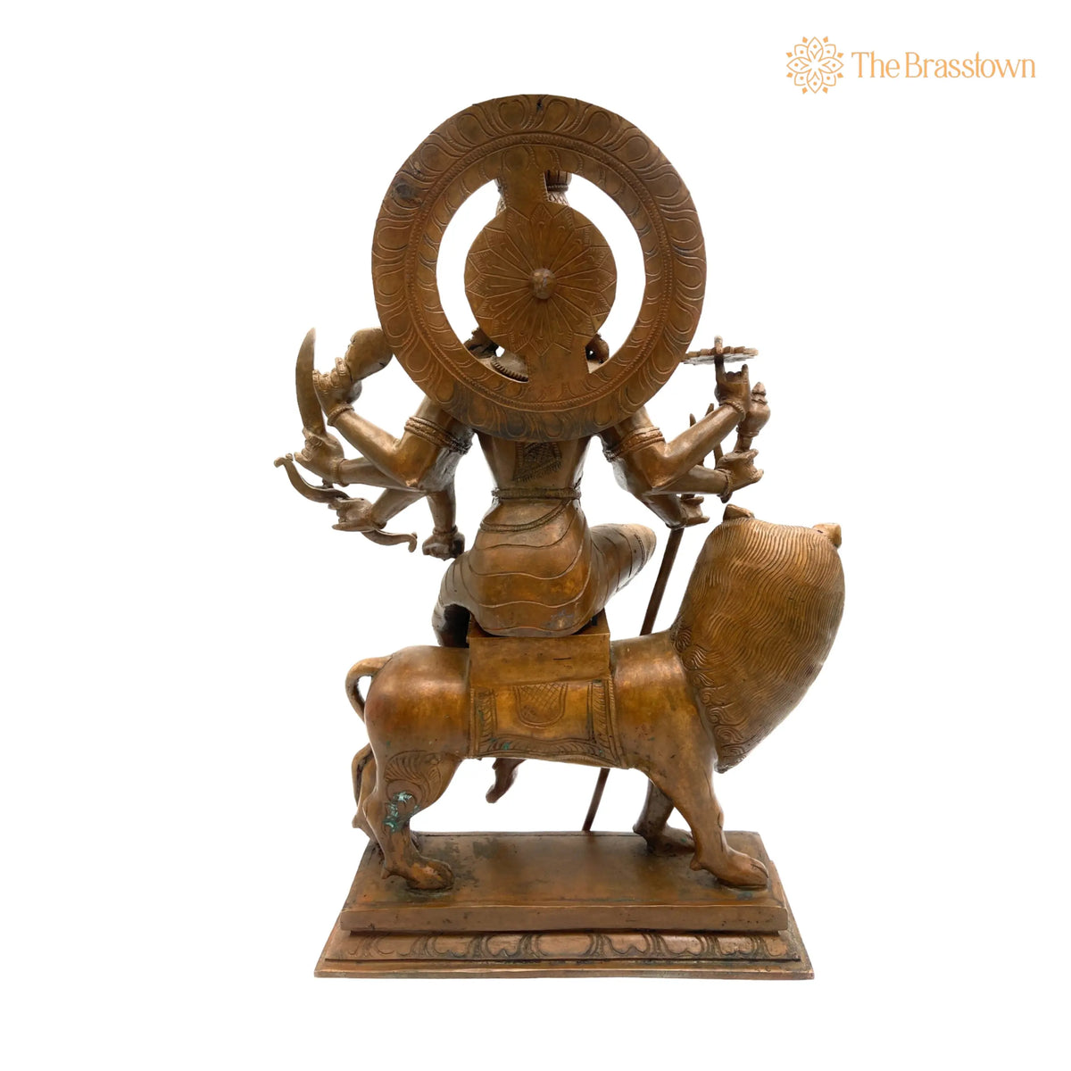 Bronze Durga Idol – Panchaloha Maa Durga Murti, Navadurga Statue, Handmade Chola Art Goddess Durga for Pooja &amp; Temple Décor 19 Inch 4